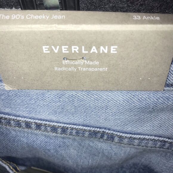 Everlane 90s Cheeky Straight Jean 33 Ankle Straight Vintage Sunbleached Blue ** - Picture 14 of 16